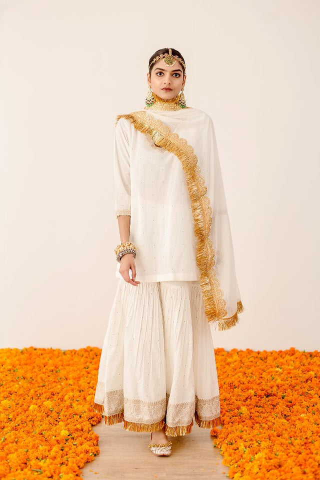 Kiran Sharara Set With Cotton Dupatta