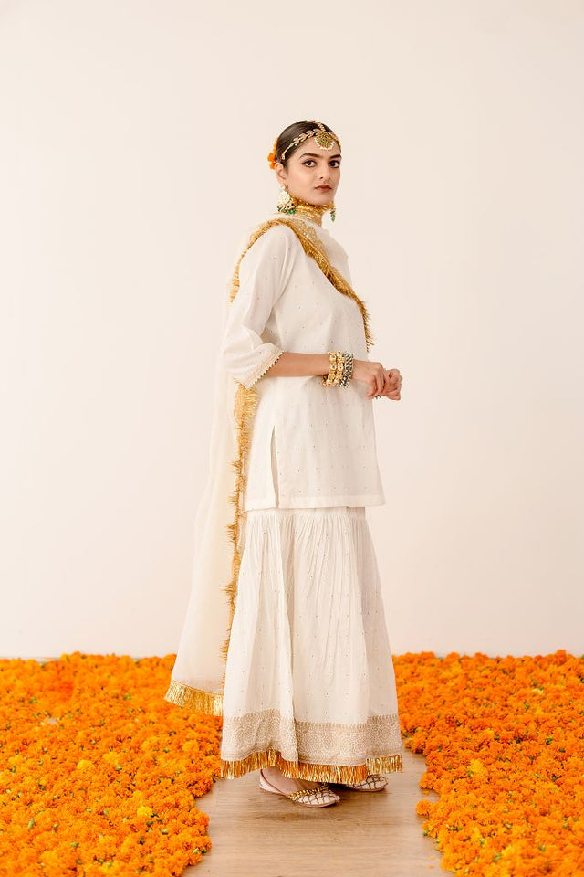 Kiran Sharara Set With Cotton Dupatta