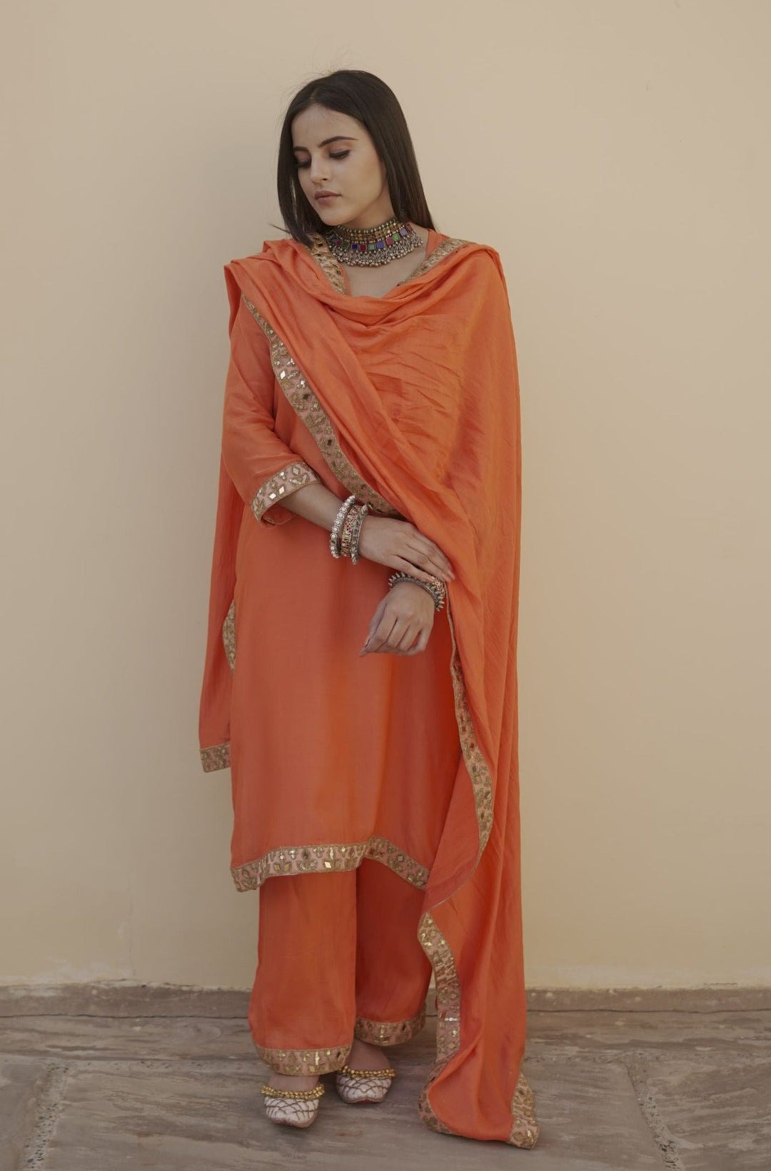 Kalista Orange Set Gulabo Jaipur