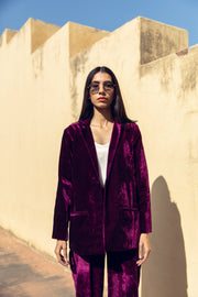 Karla Purple Velvet Set With Coat 1
