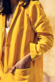 Karla Yellow Velvet Set With Coat 1