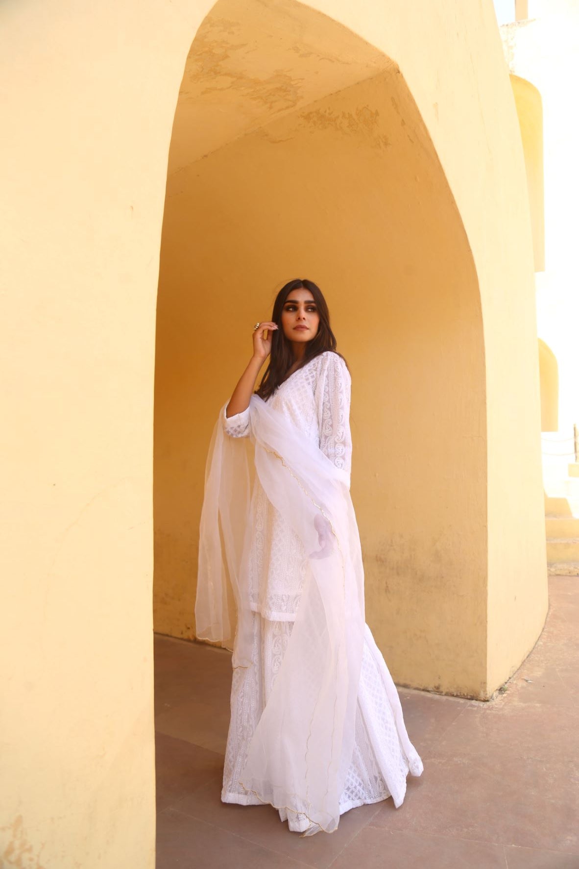 LOTUS WHITE SHARARA SET Gulabo Jaipur