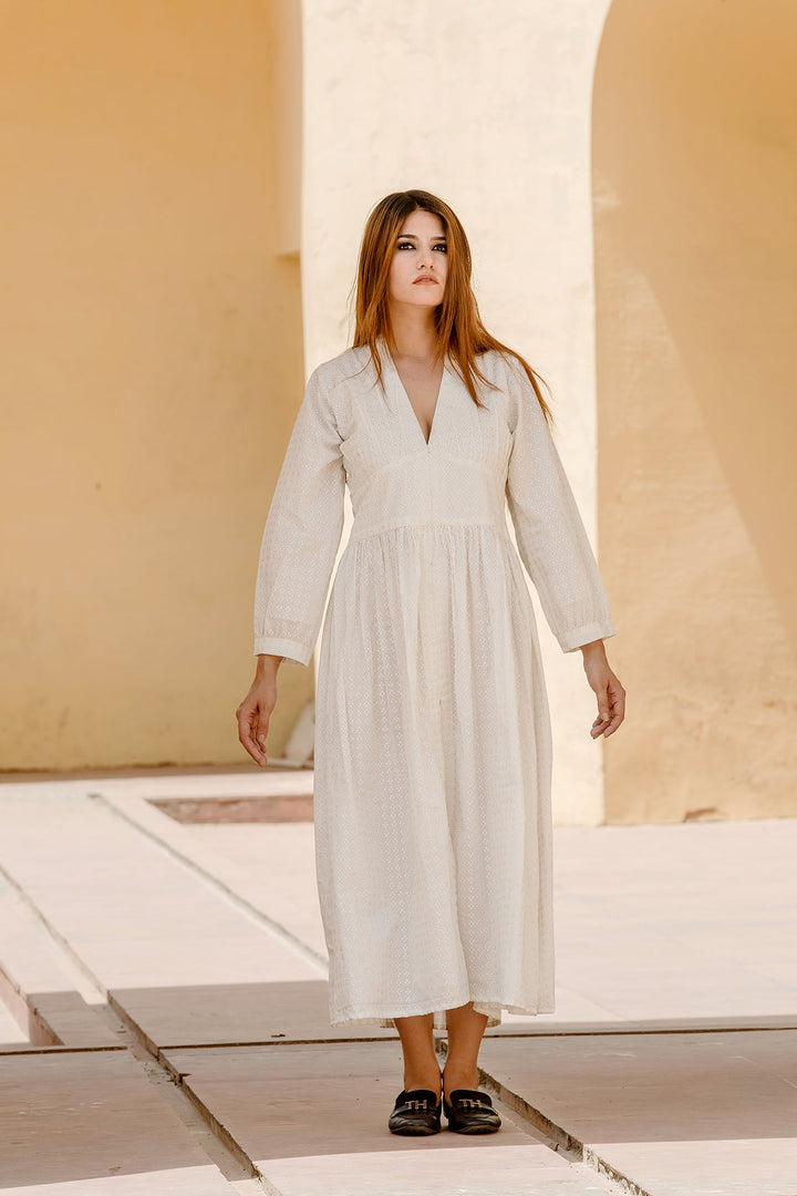 Lilac White Dress Gulabo Jaipur