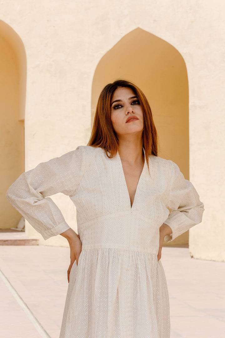 Lilac White Dress Gulabo Jaipur