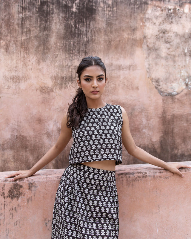 Mia Black Cotton Co-Ord Set