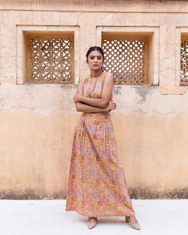 Mia Peach Cotton Co-Ord Set