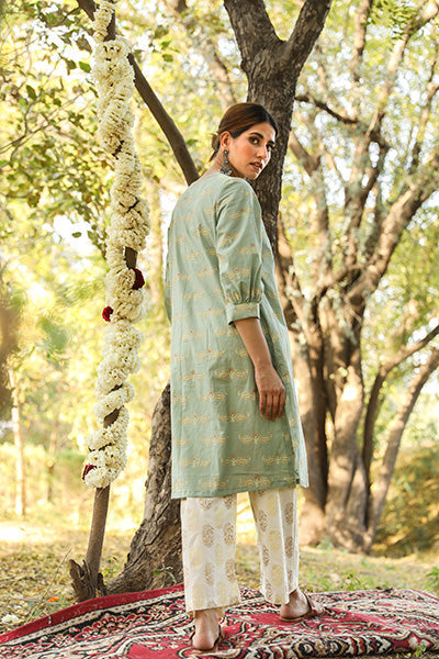 MONALI AQUA KURTA Gulabo Jaipur