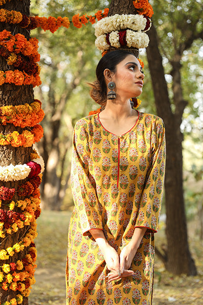 MONALI MUSTARD KURTA Gulabo Jaipur