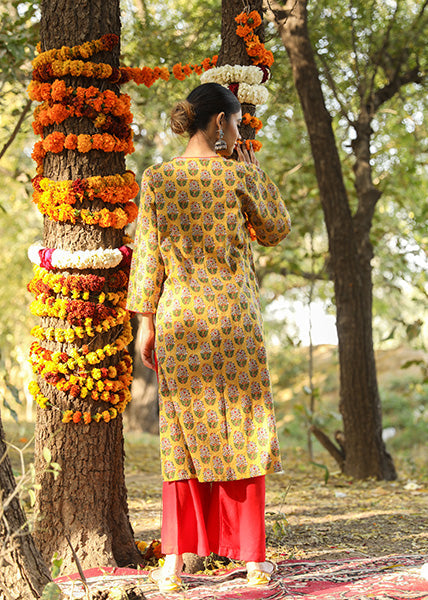 MONALI MUSTARD KURTA Gulabo Jaipur