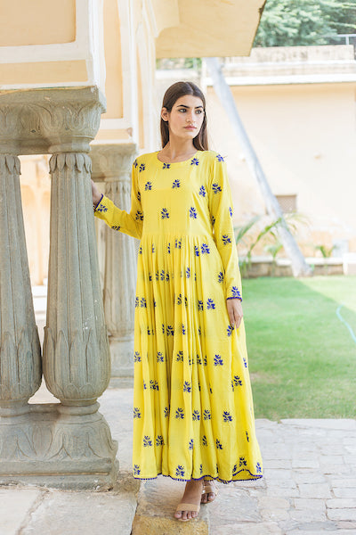 Mahim Yellow Dress Gulabo Jaipur