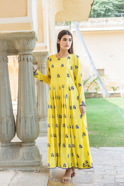 Mahim Yellow Dress Gulabo Jaipur