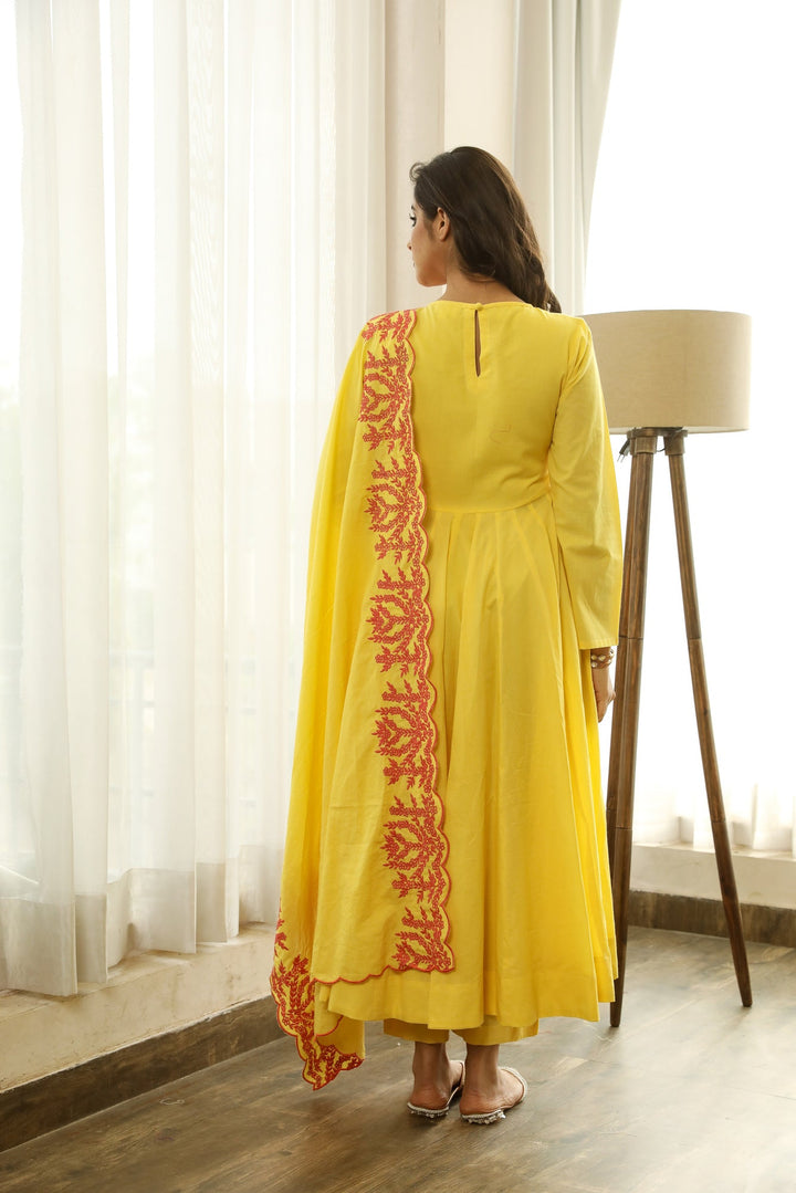 Mahnoor Yellow Anarkali Set Gulabo Jaipur