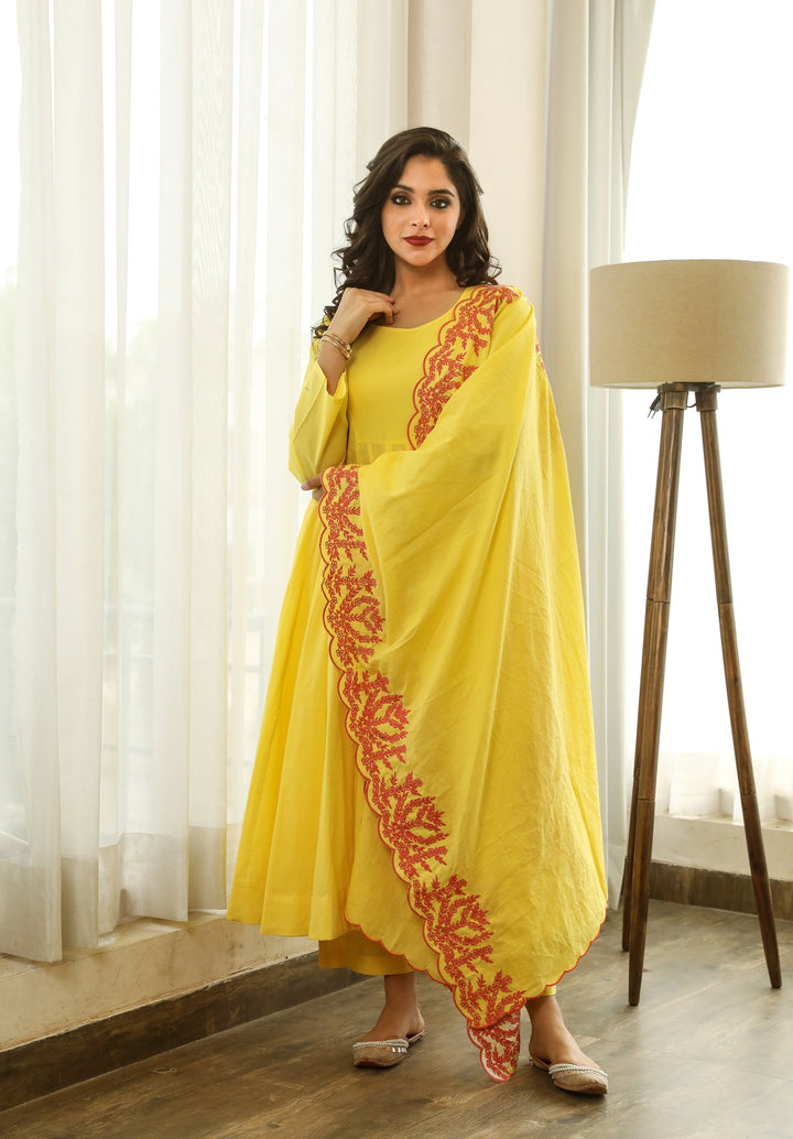 Mahnoor Yellow Anarkali Set Gulabo Jaipur