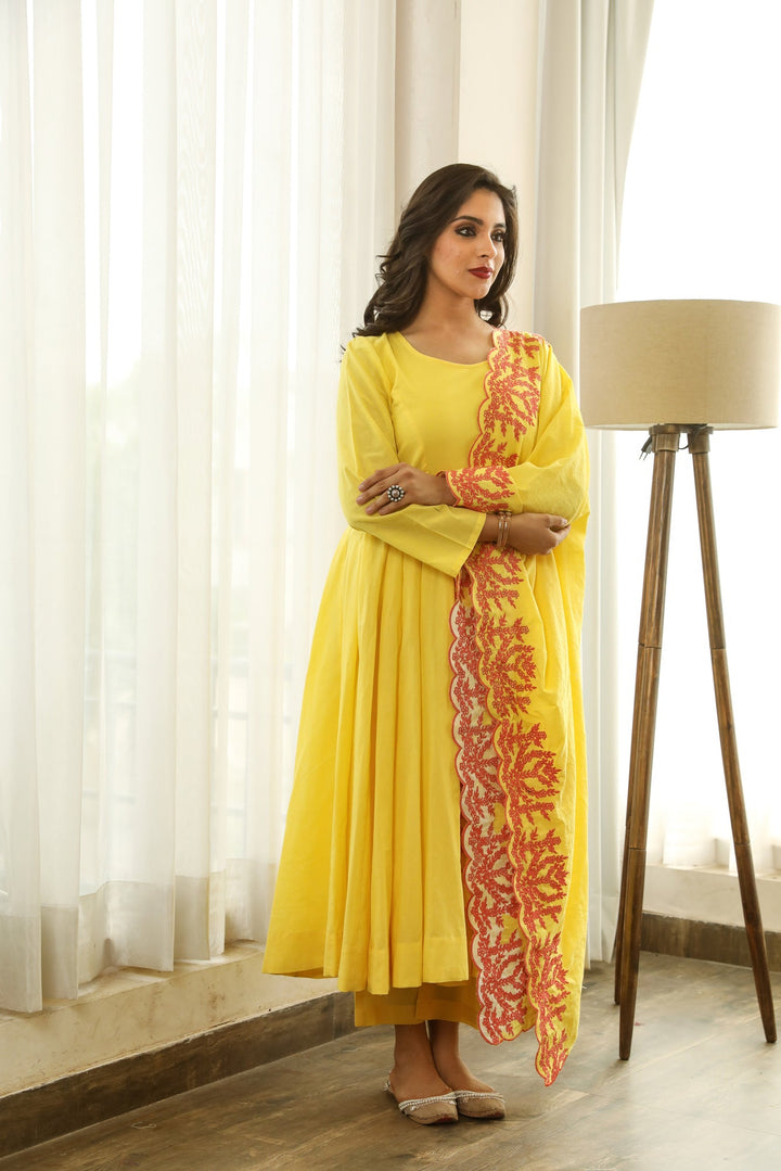 Mahnoor Yellow Anarkali Set Gulabo Jaipur