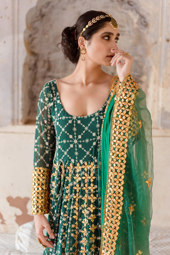 Mallika Green Gown Gulabo Jaipur