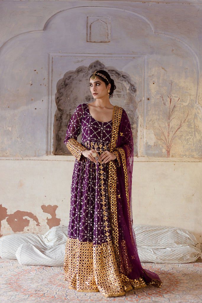 Mallika Purple Gown Gulabo Jaipur