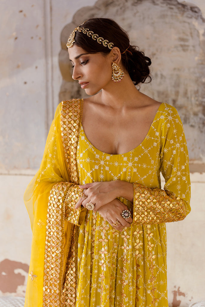 Mallika Yellow Gown Gulabo Jaipur