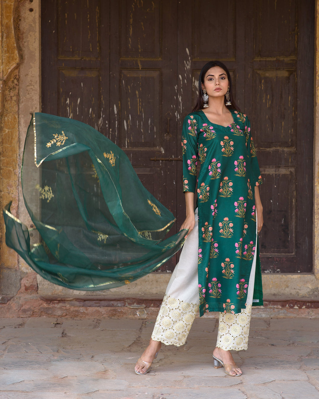 Mehnaaz Green Set Gulabo Jaipur