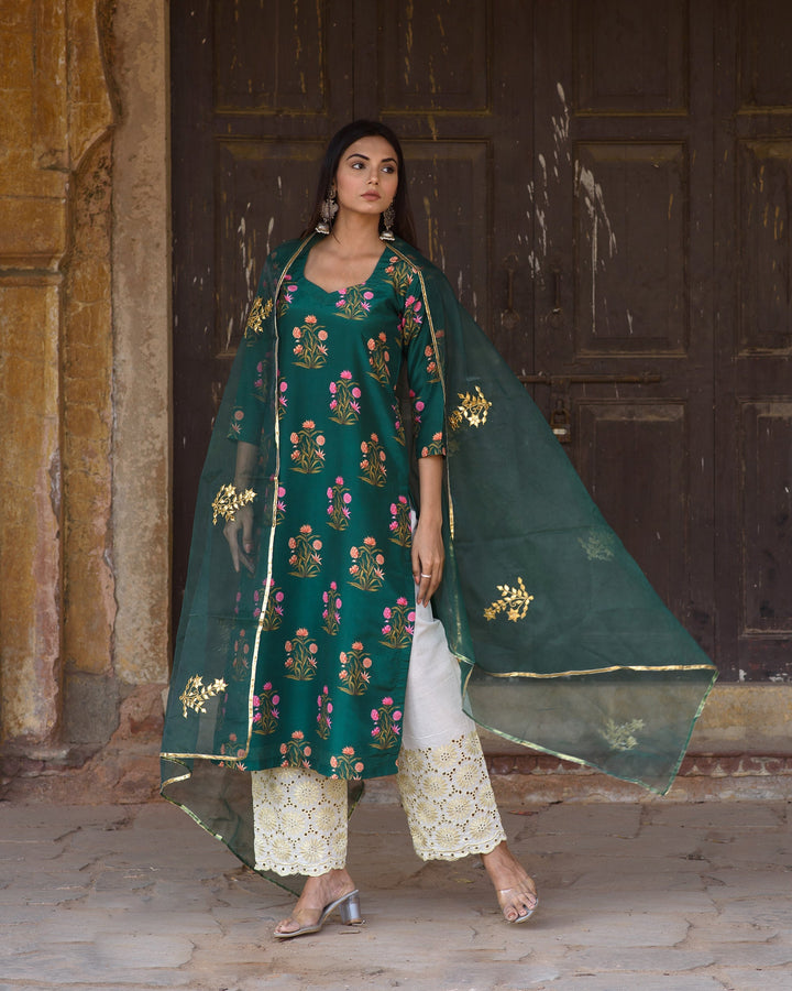 Mehnaaz Green Set Gulabo Jaipur