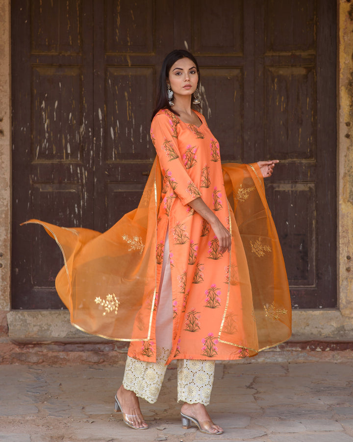 Mehnaaz Orange Set Gulabo Jaipur