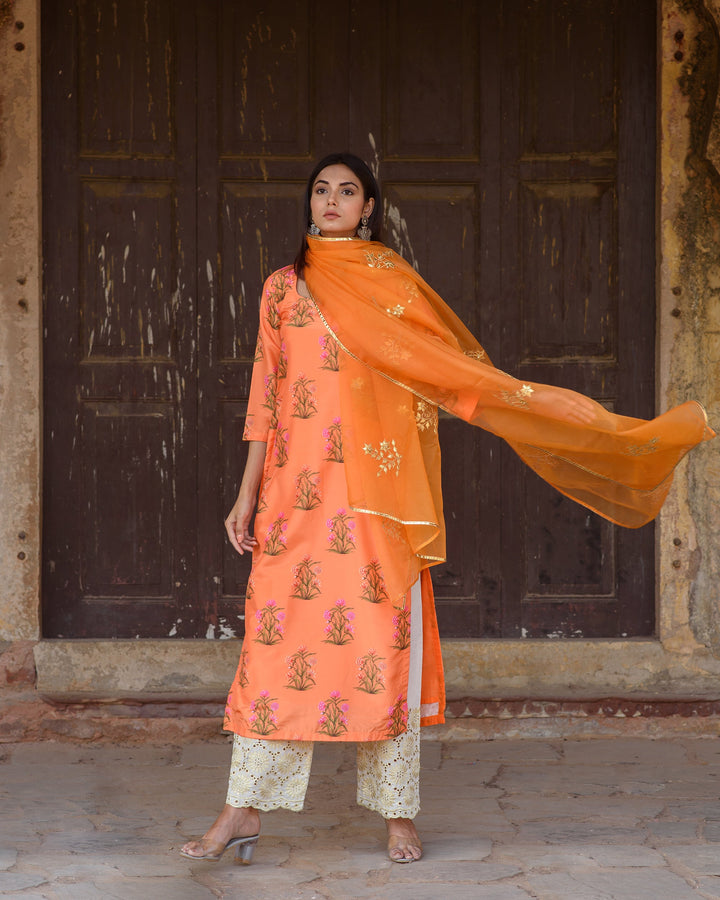 Mehnaaz Orange Set Gulabo Jaipur