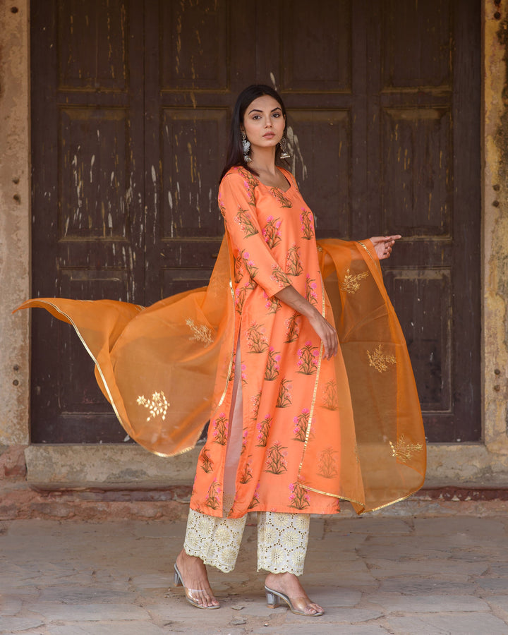 Mehnaaz Orange Set Gulabo Jaipur