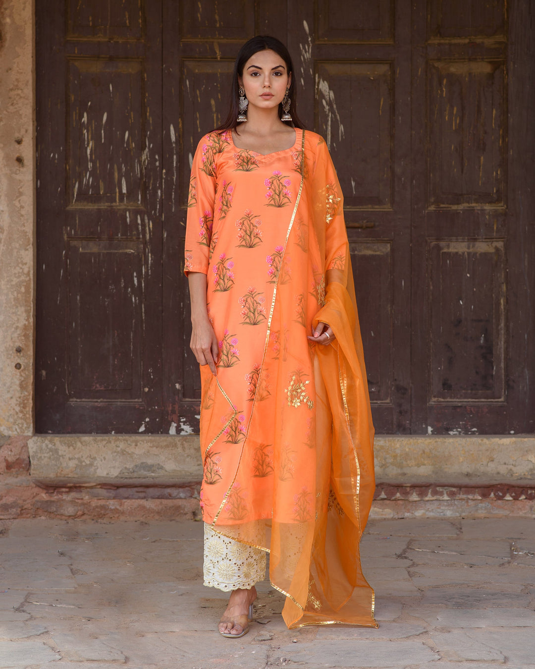 Mehnaaz Orange Set Gulabo Jaipur