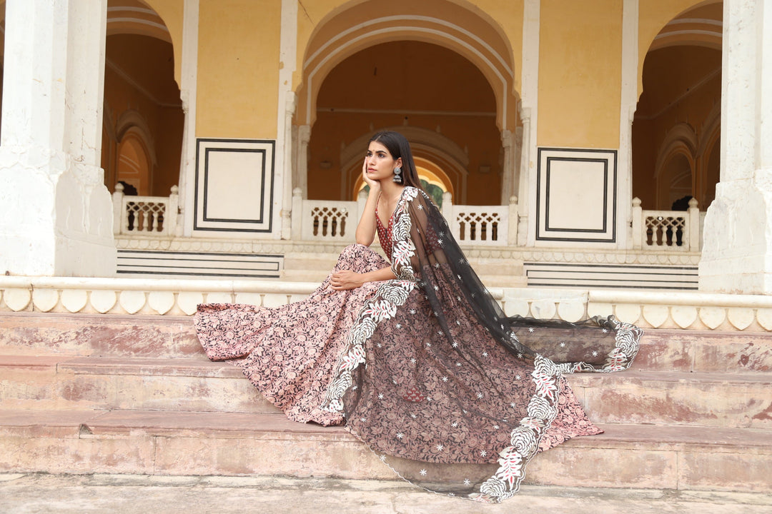 Mira Black Lehenga Set Gulabo Jaipur