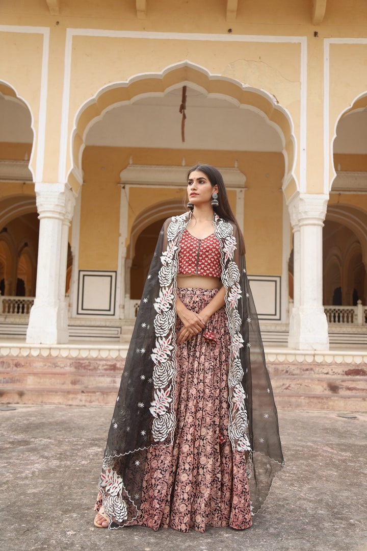 Mira Black Lehenga Set Gulabo Jaipur