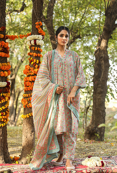 NISHA SKY STRAIGHT SET Gulabo Jaipur