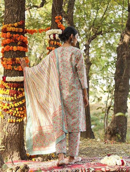 NISHA SKY STRAIGHT SET Gulabo Jaipur
