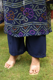 Georgette Bhandhani Naaz Blue Straight Kurta Set With Dupatta 6