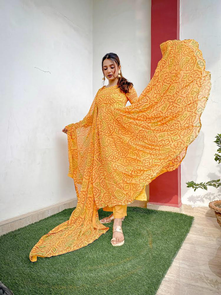 Naaz Yellow Anarkali Set Gulabo Jaipur