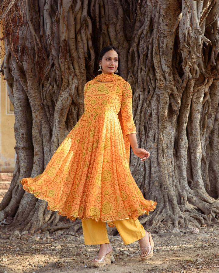 Naaz Yellow Anarkali Set Gulabo Jaipur
