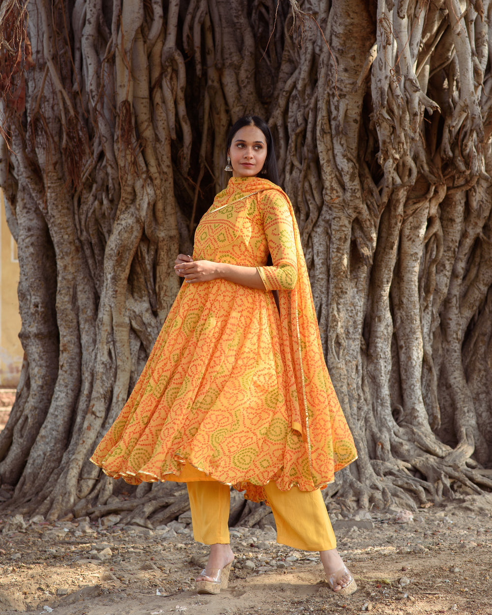 Naaz Yellow Anarkali Set Gulabo Jaipur