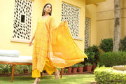 Georgette Bhandhani Naaz Yellow Straight Kurta 4