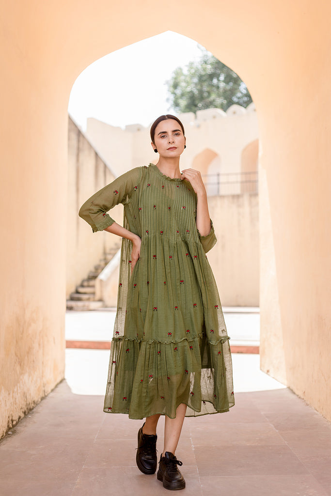 Nayn Green Dress Gulabo Jaipur