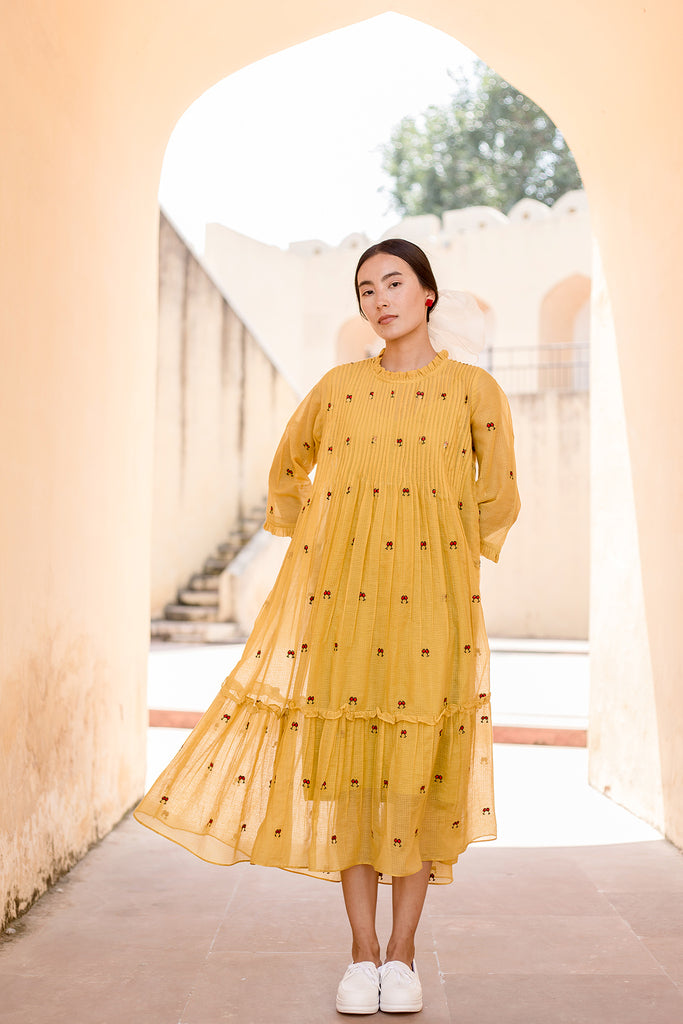 Nayn Mustard Dress Gulabo Jaipur