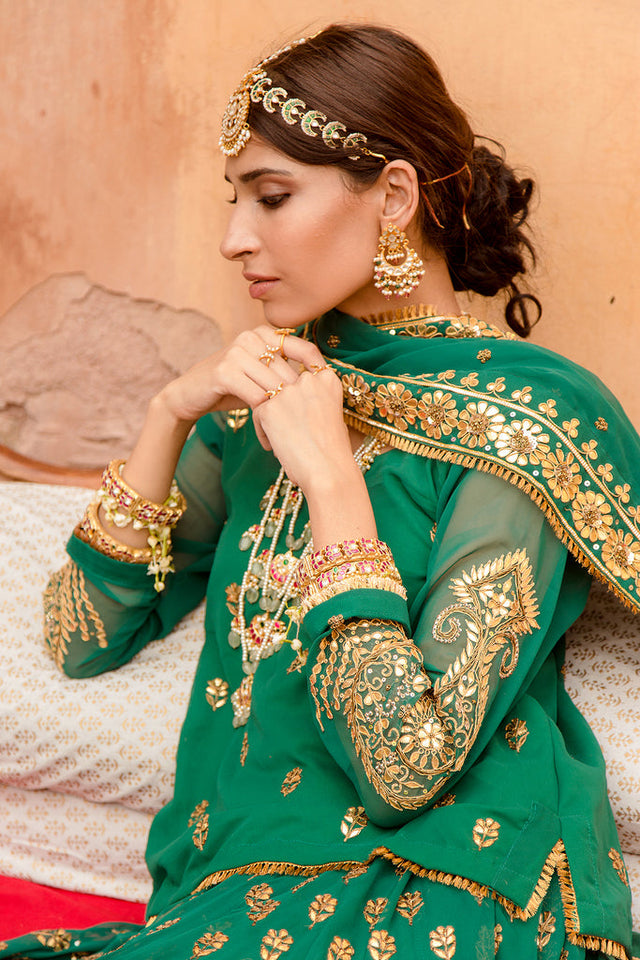 Rati Jaal Green Lehenga Set