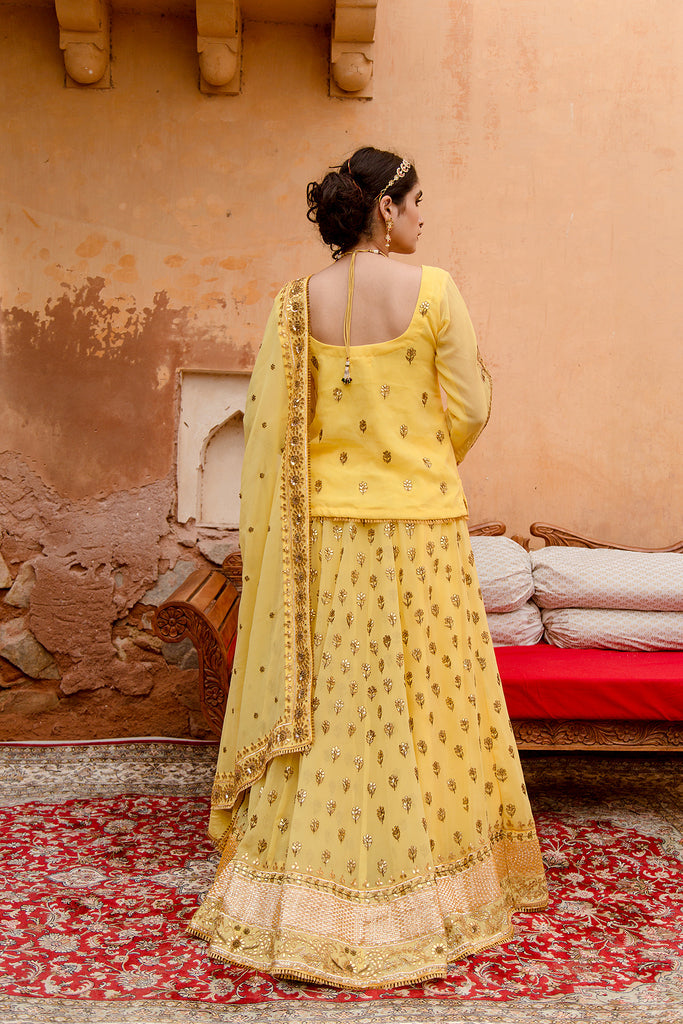 Nimrat Yellow Lehenga Gulabo Jaipur
