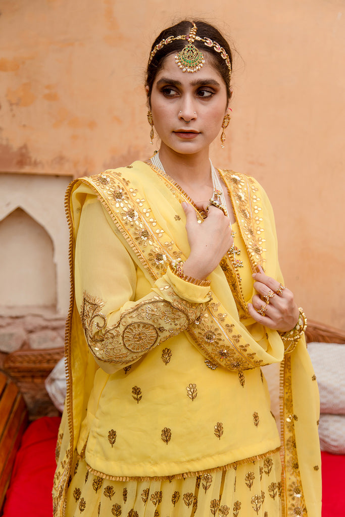 Nimrat Yellow Lehenga Gulabo Jaipur