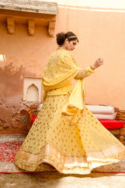 Georgette Nimrat Yellow Lehenga With Matching Dupatta 6