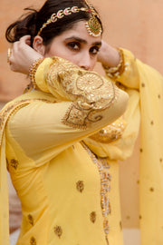 Georgette Nimrat Yellow Lehenga With Matching Dupatta 2