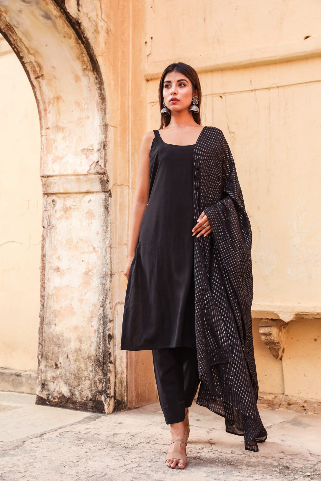 Noori Black Straight Set Gulabo Jaipur