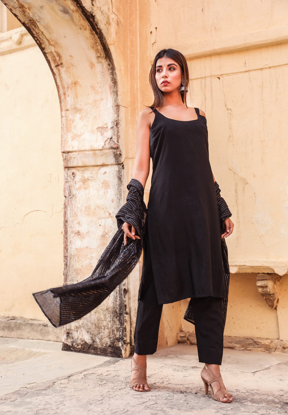 Noori Black Straight Set Gulabo Jaipur