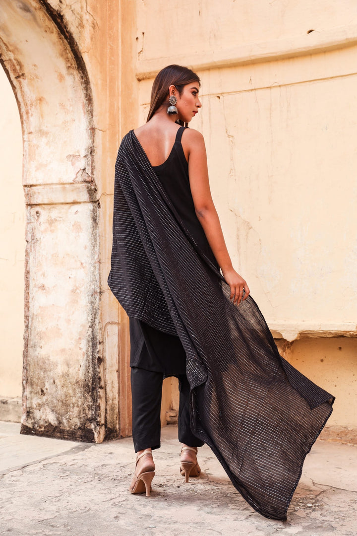 Noori Black Straight Set Gulabo Jaipur