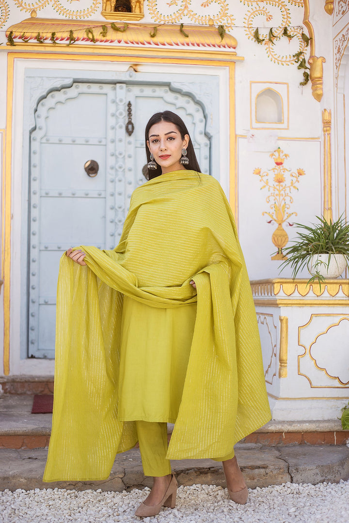 Noori Olive Straight Set Gulabo Jaipur
