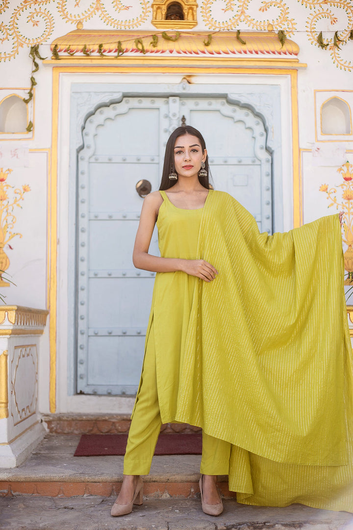 Noori Olive Straight Set Gulabo Jaipur