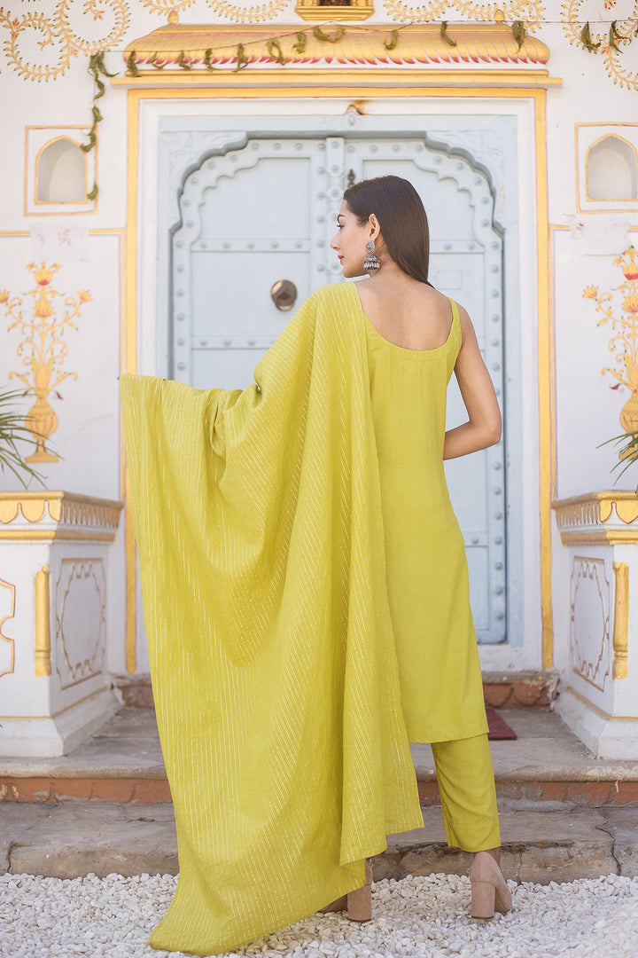 Noori Olive Straight Set Gulabo Jaipur