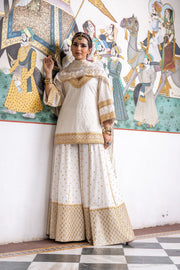 Gota Patti And Zari Detailing Poornima Cotton Kurta Sharara Set With Doriya Dupatta 4